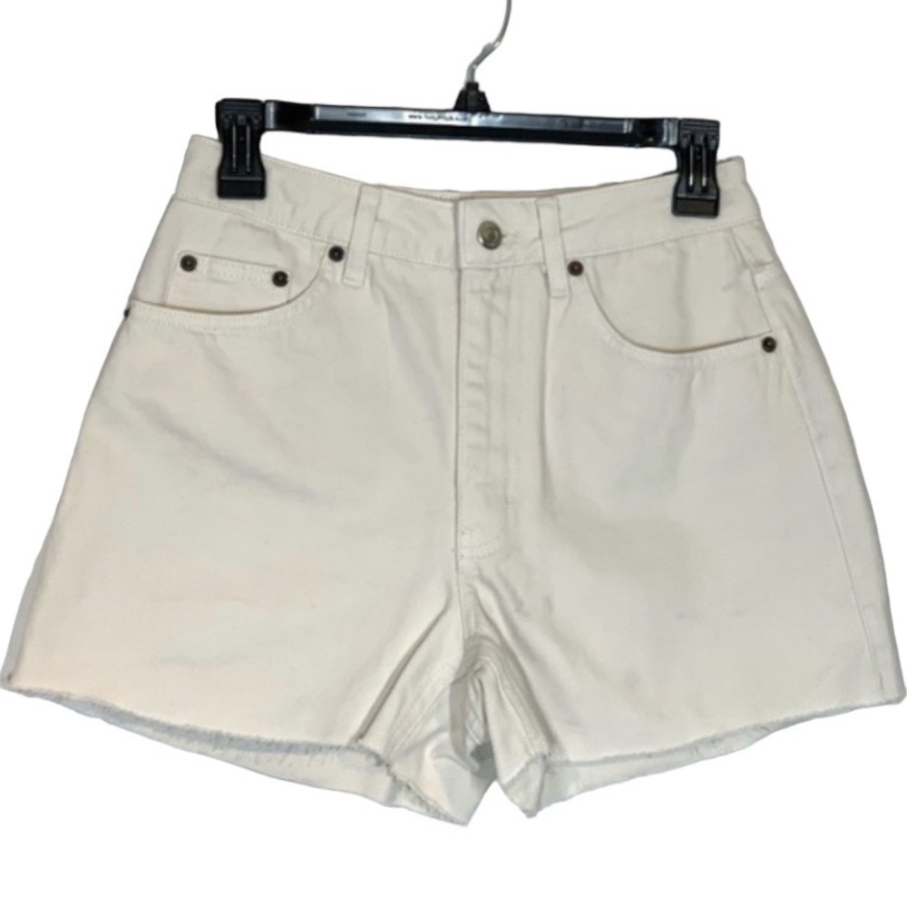 Topshop A-List White High Waist Jean Shorts